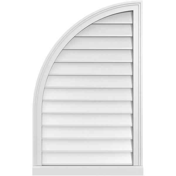 Quarter Round Top Left Surface Mount PVC Gable Vent w/ 2